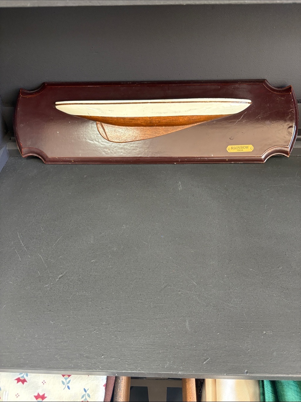 Rainbow Wooden Sailboat Half-hull model 1934